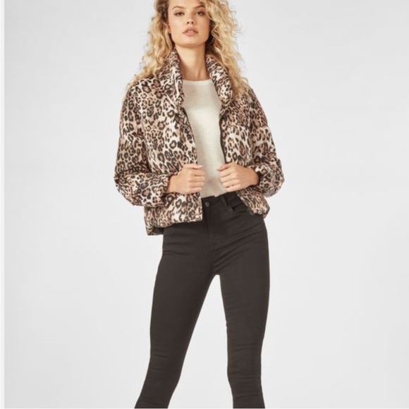 Lauren Bushnell JustFab collection leopard puffer jacket size medium, worn once! - Picture 5 of 10